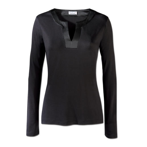 Das Edel-Basic-Shirt aus 95 % Seide. Überlebt Generationen billiger Shirts. Unvergleichlich zart und leicht auf der Haut. Ganzjährig angenehm zu tragen.