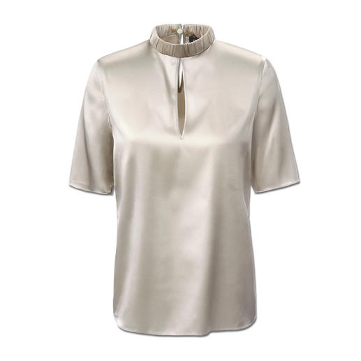 Stretchseiden-Bluse, Creme Stretchseiden-Bluse, Creme