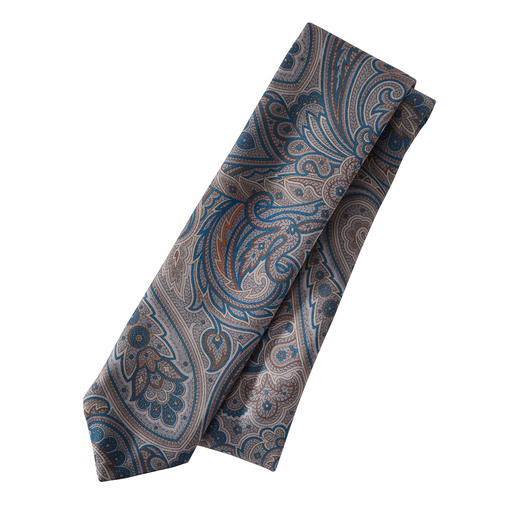Die eine Krawatte für (fast) alle Sakkos und Anzüge. Im klassischen Paisley-Dessin: Ihr Allrounder zu Beige, Braun, Blau, Grau, Schwarz.