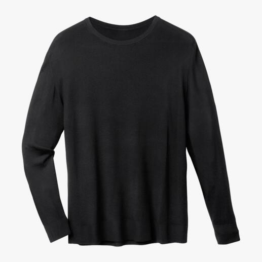 Der sommerleichte Basic-Pullover von Benbarton New York. Weich. Weicher. Viskose aus Bambus/Kaschmir.