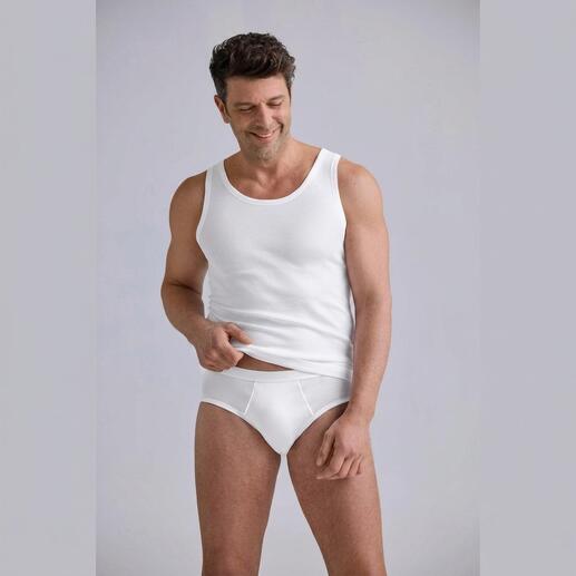 Herren-Unterwäsche von Hanro, weißes Tanktop und Slips