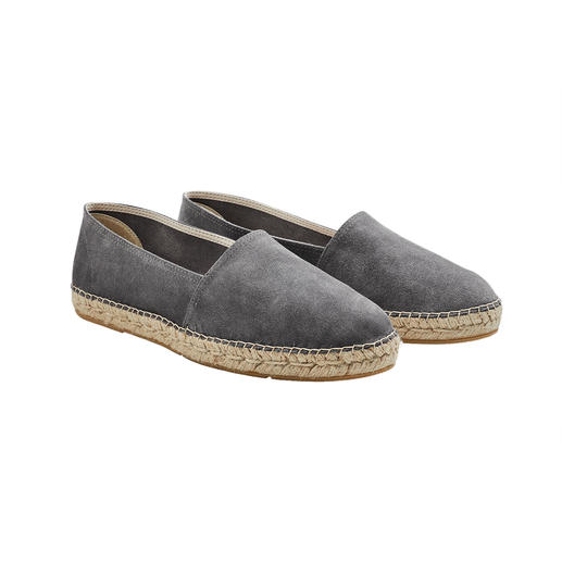 Die Edel-Espadrilles von Espadrij l'originale. Langlebiges Veloursleder statt Canvas. Handgenäht statt massengefertigt.