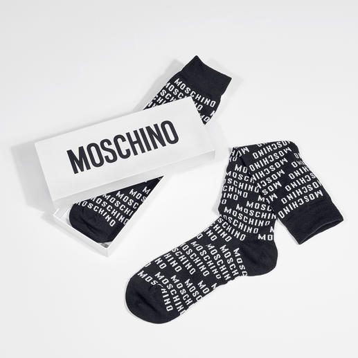 Moschino Wording-Kniestrümpfe, 2-Paar-Set Moschino Wording-Kniestrümpfe, 2-Paar-Set