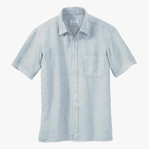 Hellblaues Dorani Vintage-Leinenhemd, Größe 48.