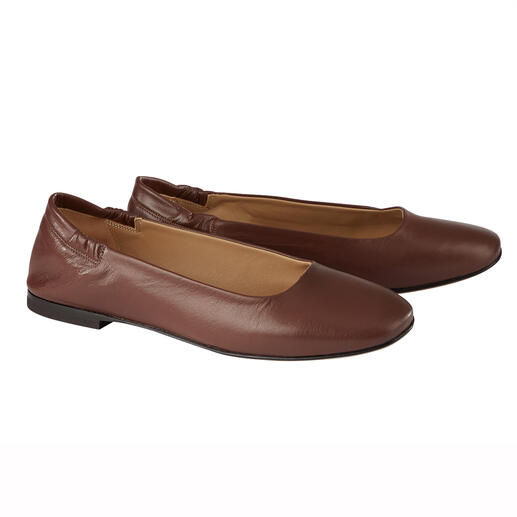 Braune Ducanero® Soft-Ballerinas mit leichtem Glanz