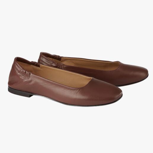Braune Ducanero® Soft-Ballerinas mit leichtem Glanz