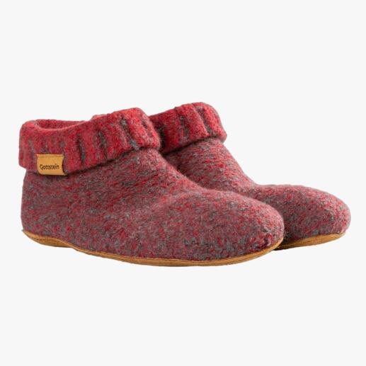 Zwei rote Gottstein Walkstrick-Boots nebeneinander.