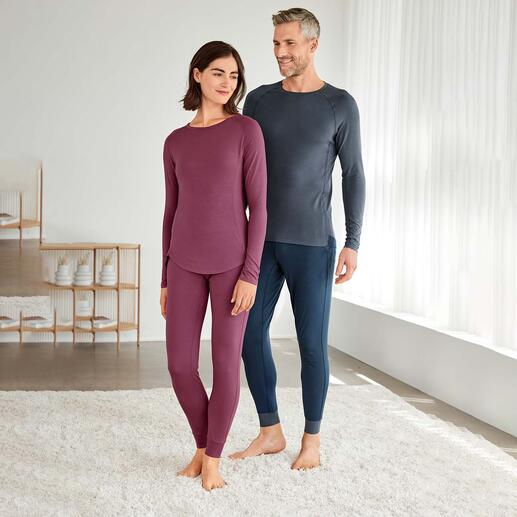 Der Pyjama, der Temperatur und Feuchtigkeit perfekt reguliert. Für Sie und Ihn. Von Dagsmejan. Ihr perfekter Schlafbegleiter: Weich wie Baumwolle, innovativ wie Hightech-Fasern.