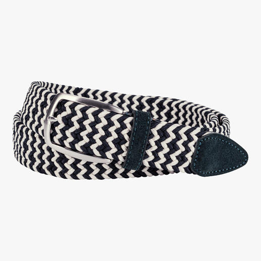 Navy/Creme elastischer Gürtel für Herren
