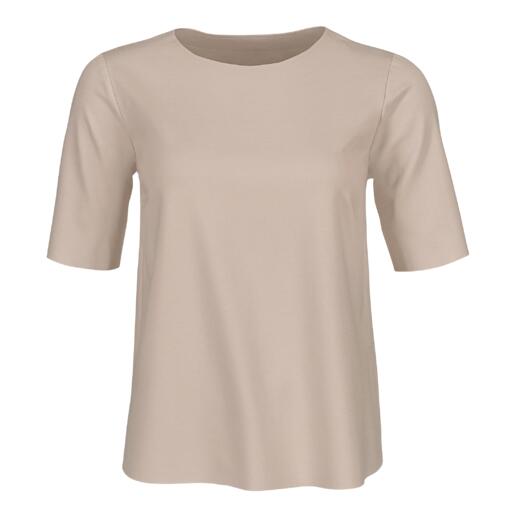 Beiges Blusenshirt des Vicario Cinque Punto Milano-Ensembles, Größe 36.