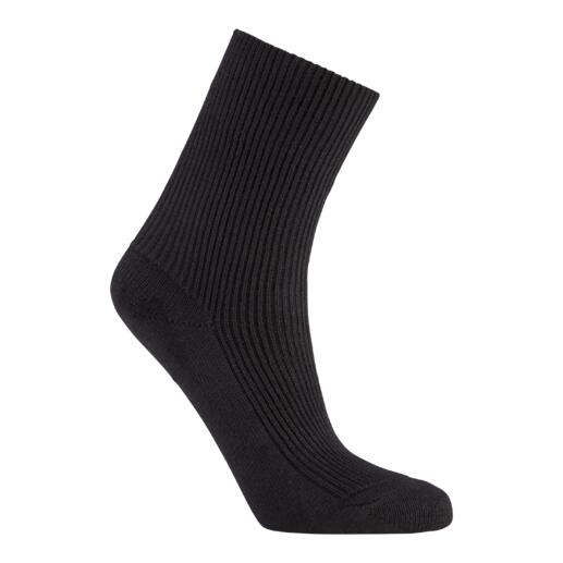 Schwarze Bambus-Socke mit Rippstruktur