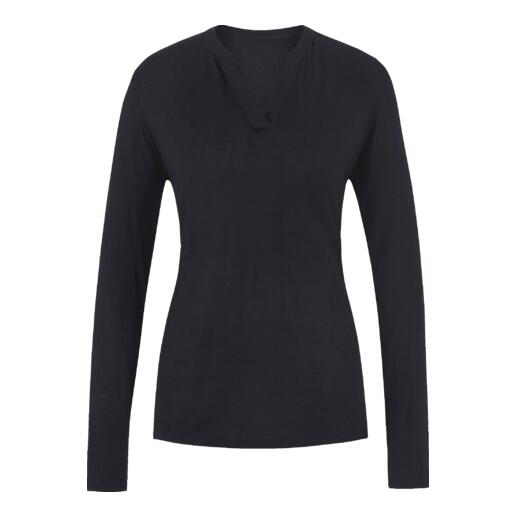 Schwarze Chemise tunique mit langen Ärmeln