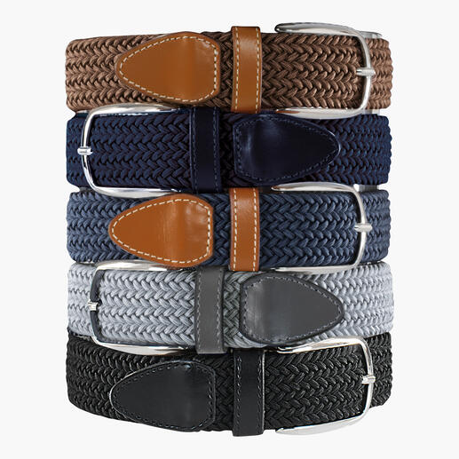 Vier elastische Gürtel in verschiedenen Farben