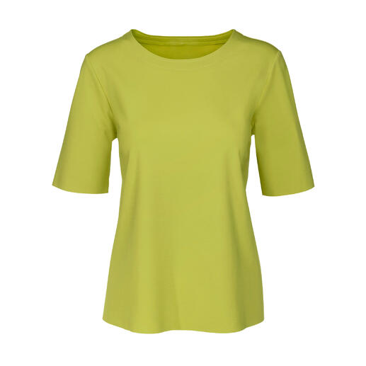 Limettengrünes Blusenshirt von Vicario Cinque Punto Milano, Größe 36.