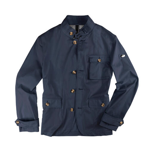 Steinbock® Ultraleicht-Cityjacke in Marine zum Aufhängen.