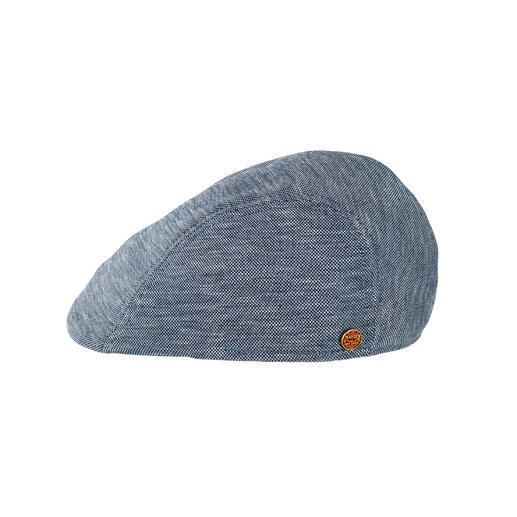 Jersey-Schiebermütze in Blau mit seitlichem Logo.