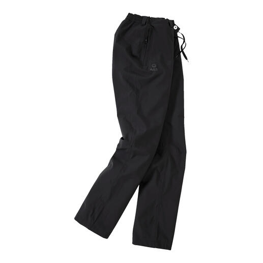 Damen-Hardshell-Hose in Schwarz mit Kordelzug.