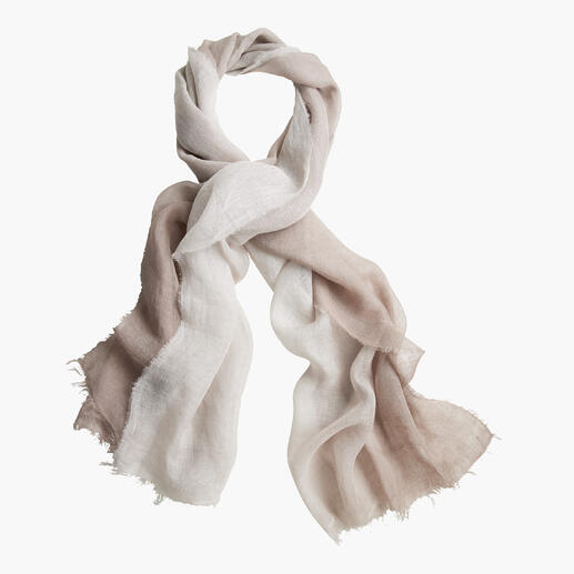 Farbverlauf-Leinen-Schal in beige im Überblick