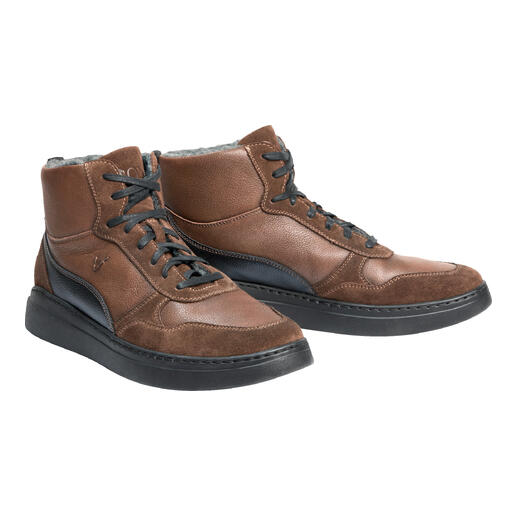 Brauner OCONI Wintersneaker mit Schnürung und Innenfutter, Seitansicht, Größe 41