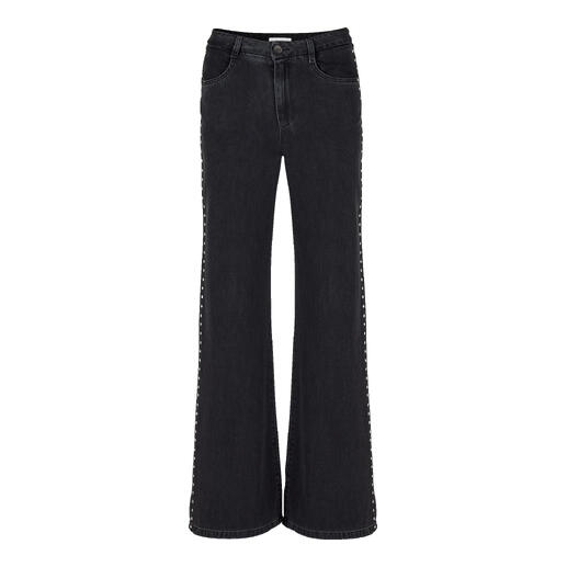 Schwarze Wide-leg-Nietenjeans von Bella Dahl, Vorderansicht