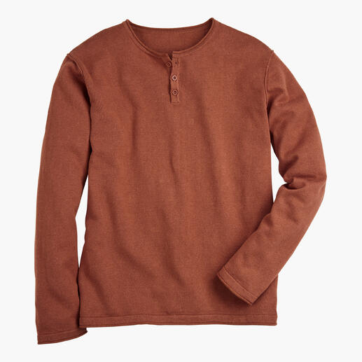 Rostroter Ragman Pullover mit Rundhalsausschnitt und langen Ärmeln.