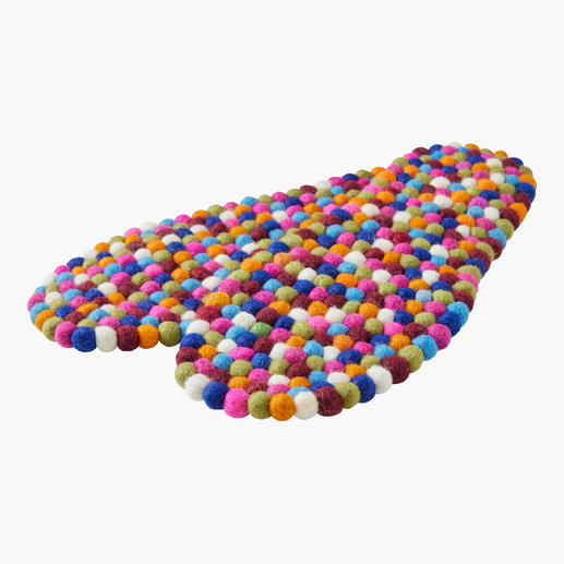 Bunte Massage-Einlegesohle, zwei große Abschnitte aus Filzkugeln.