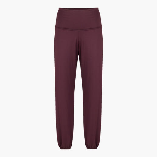 Dunkelrote Mey Loungewear Hose mit elastischem Bund und Bündchen.
