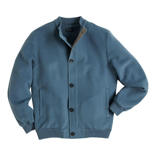 Blauer Brushed-Alpaka-Blouson, Größe 48, in lässigem Design