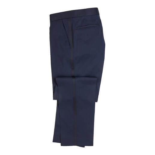 Navy Smokinghose mit feinem Material und klassischem Stil.