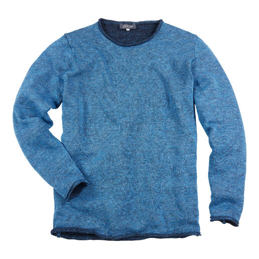 Seldom Doubleface-Pullover in Blau mit strukturiertem Gewebe.