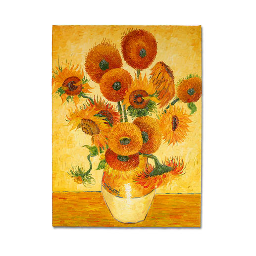 Zhao Xiaoyong malt Vincent van Gogh – 15 Sonnenblumen in einer Vase Vincent van Goghs Sonnenblumen:
Die perfekte Kunstkopie – 100 % von Hand in Öl gemalt. Maße: 73 x 92 cm