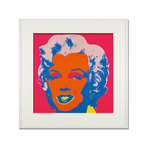 Andy Warhol – Marilyn rot Sunday B. Morning Siebdruck auf 1,52 mm starkem Museumskarton. Maße: gerahmt 112 x 112 cm