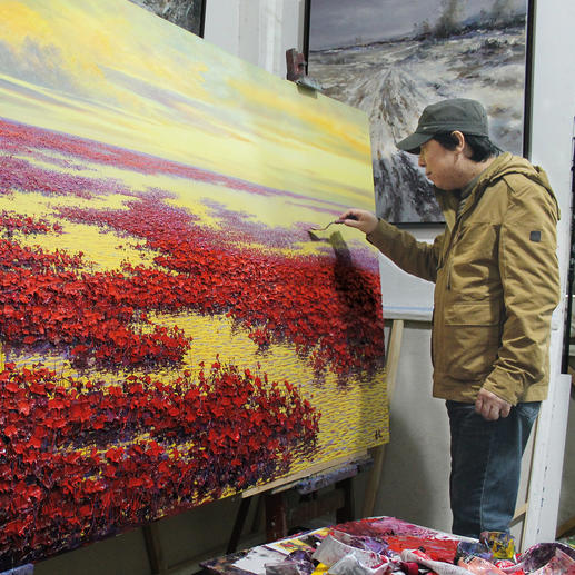 Pei Lian Zhi in seinem Atelier.