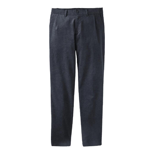 Tencel-Microcordhose in Größe 48, grau, mit zwei Taschen und einem schlichten Design.