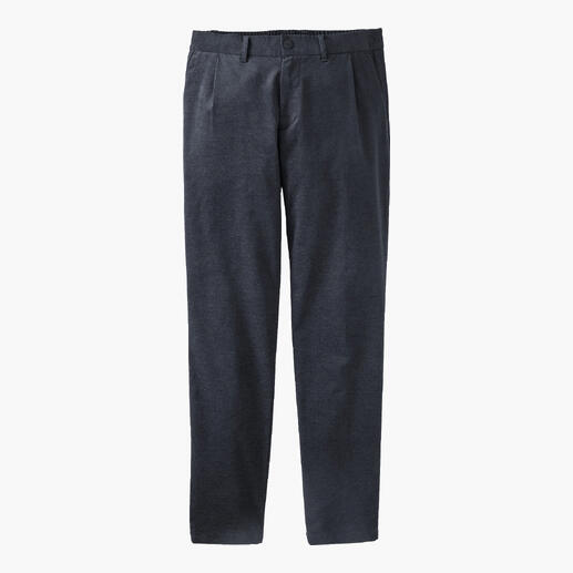 Tencel-Microcordhose in Größe 48, grau, mit zwei Taschen und einem schlichten Design.