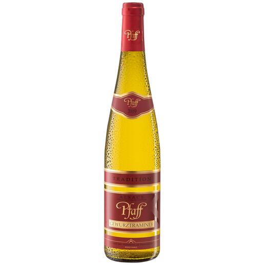 Pfaff Gewürztraminer 2019, La Cave des Vignerons de Pfaffenheim, Alsace, Frankreich Gewürztraminer, die Spezialität vom wohl höchstbewerteten Weinproduzenten aus dem Elsass.