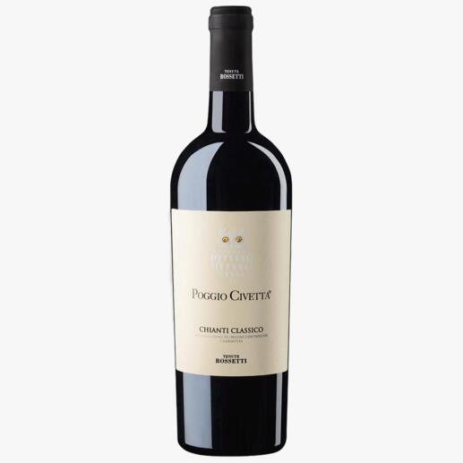 Chianti Classico Poggio Civetta 2021, Tenute Rossetti, Toskana, Italien Der neueste Coup von Starwinzer Filippo Baccalaro. Chianti Classico at its best.