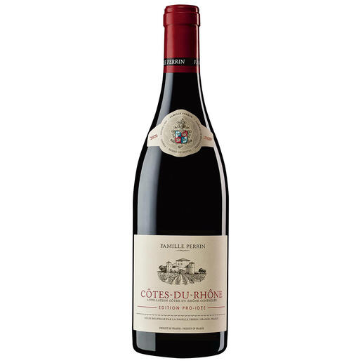 Côtes du Rhône EDITION PRO-IDEE, Perrin, Rhône, Frankreich Er macht Weine mit 100 Parker-Punkten. Und diesen Côtes du Rhône – exklusiv für die EDITION PRO-IDEE.