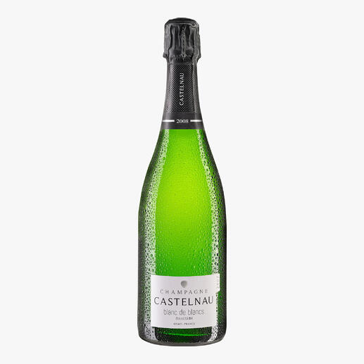 Champagne Castelnau Blanc de Blanc 2008 in einer glänzenden Flasche