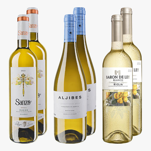 Spanische Weiße-Set Leicht und dennoch aromatisch – spanische Weißwein-Entdeckungen.