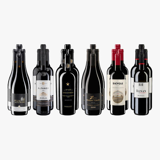 Weinsammlung - Die kleine Rotwein-Sammlung für anspruchsvolle Genießer Sommer 2024, 24 Flaschen Wenn Sie einen kleinen, gut gewählten Weinvorrat anlegen möchten, ist dies jetzt besonders leicht.
