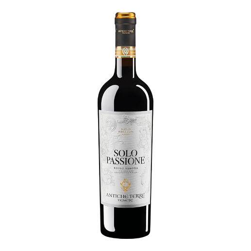 Rotwein Solo Passione 2022, Antiche Terre aus Venetien, Italien, in stilvoller Flasche.