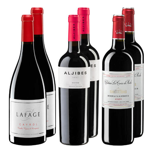Sechs Flaschen im Weinpaket Geheimtipps.