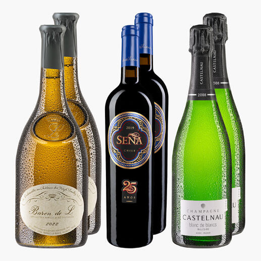 Weinpaket für Hedonisten mit verschiedenen Flaschen