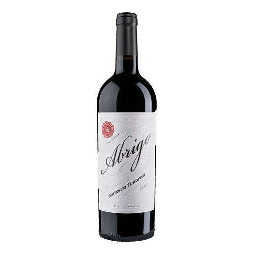 Flasche Abrigo Garnacha 2022, ansprechend mit schlichtem Design.