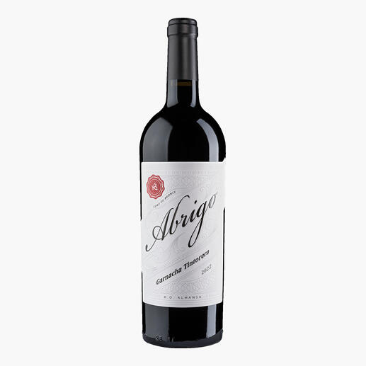 Flasche Abrigo Garnacha 2022, ansprechend mit schlichtem Design.