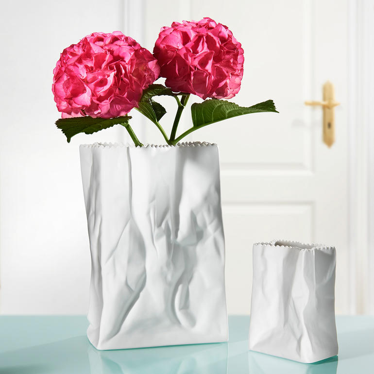 M Rosenthal Vase Tütenvase Weiß