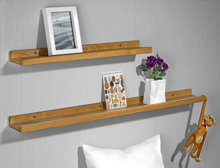 Zwei Echtholz-Bilderleisten zur Präsentation von Bildern und Dekoration.