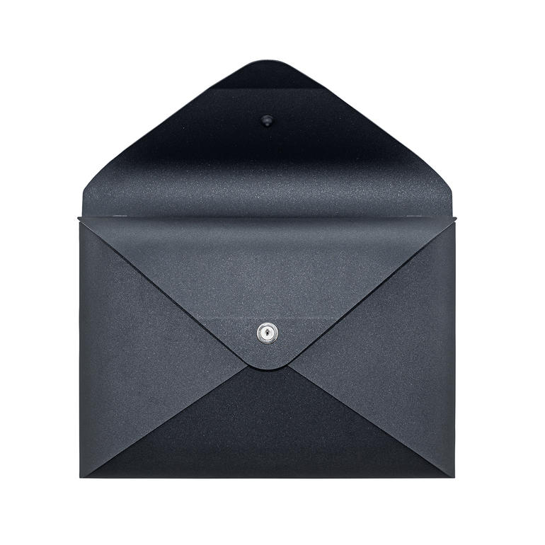Dunkelgrauer Briefkasten mit geprägtem Verschluss