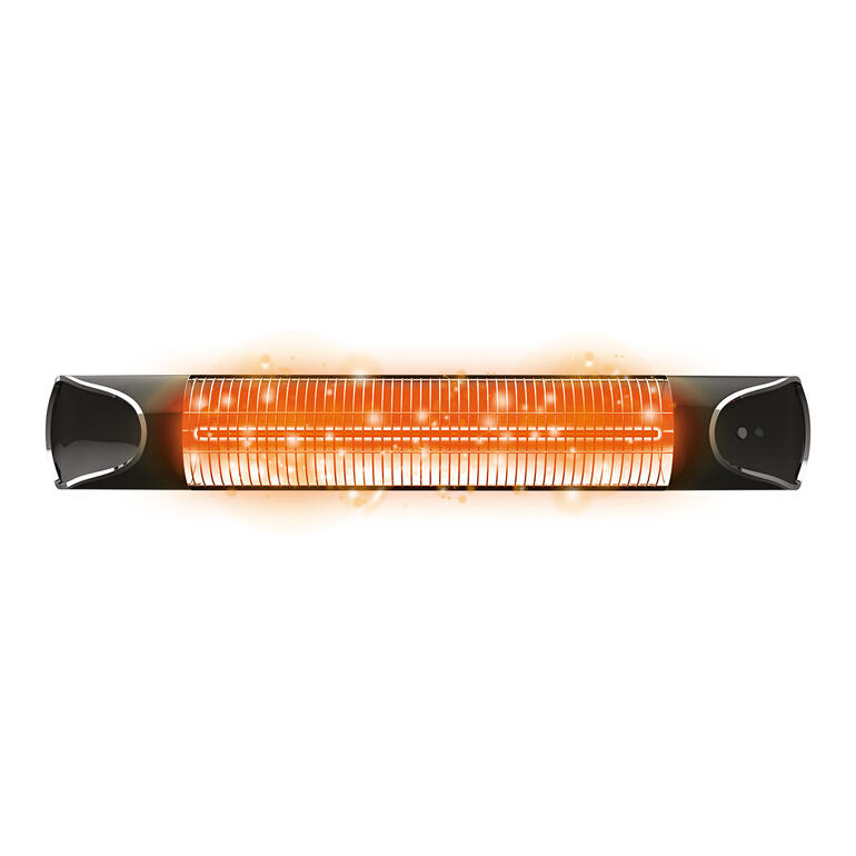 Die Infrarot-Strahlen wärmen angenehm wie die Sonne. Infrarot-Strahler Instant Heater mit orangefarbener Heizplatte.